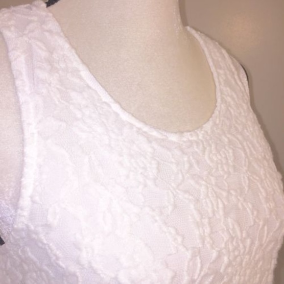 3/25 Lace Chiffon Tank Top Asymmetric Crochet - Picture 3 of 6